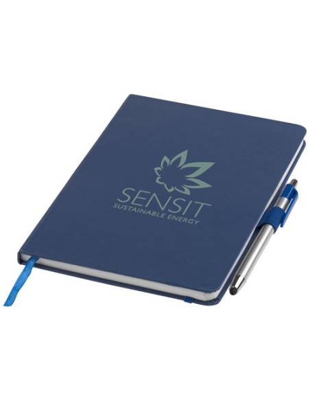 Blocco note formato A5 con penna a sfera e stylus Crown