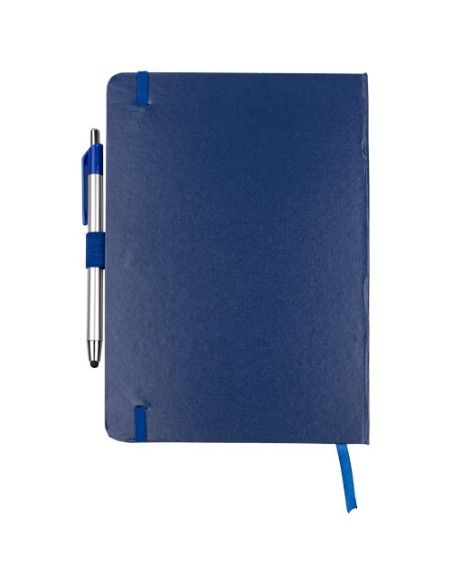 Blocco note formato A5 con penna a sfera e stylus Crown