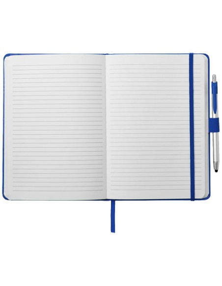 Blocco note formato A5 con penna a sfera e stylus Crown