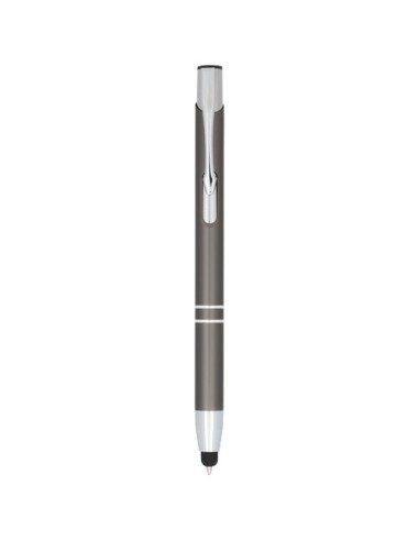 Penna a sfera metallica con stylus Moneta (inchiostro blu)