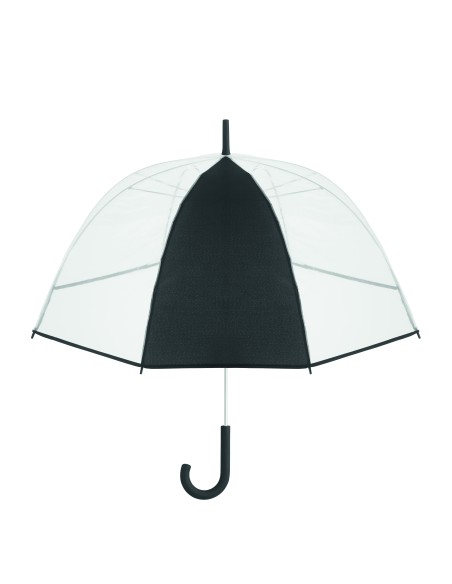⌀102cm/23″ ombrello trasparente con manico curvo.