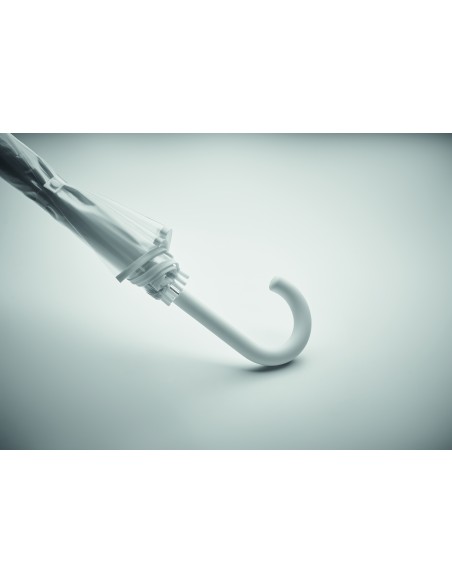 ⌀102cm/23″ ombrello trasparente con manico curvo.