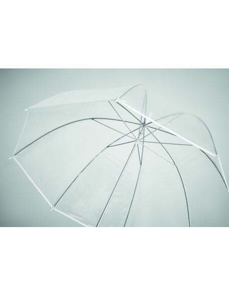 ⌀102cm/23″ ombrello trasparente con manico curvo.