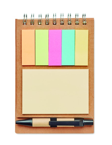 Blocco notes con penna e fogli