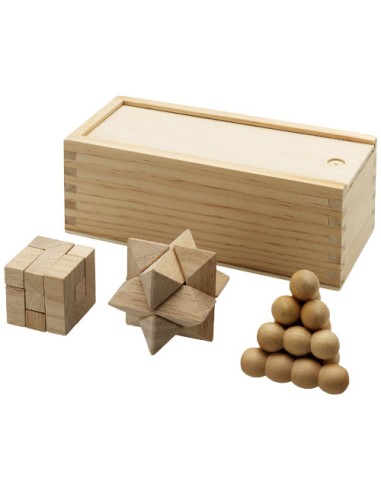 Set da 3 pezzi rompicapo in legno Brainiac