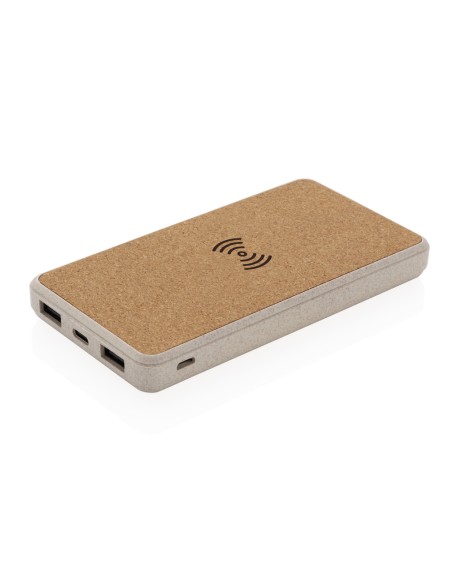 Powerbank wireless 8000 mAh in sughero e grano