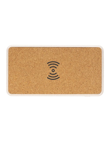 Powerbank wireless 8000 mAh in sughero e grano