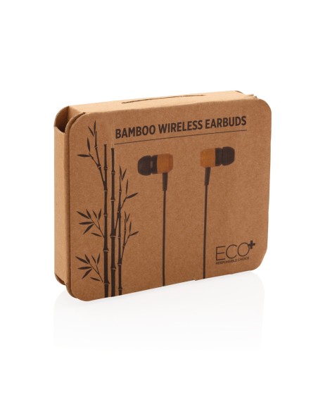 Auricolari wireless in bambù