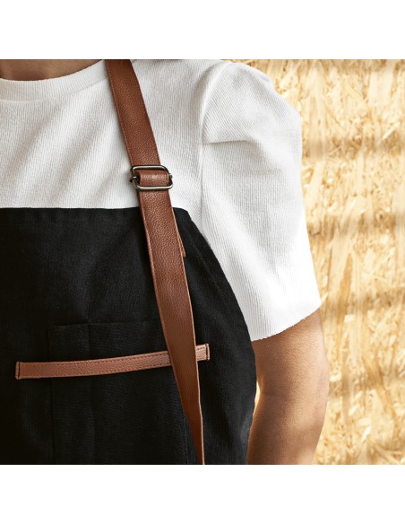 Grembiule Goya in cotone riciclato 300gsm con dettagli in rPU