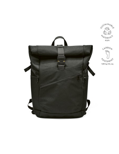 Zaino Coloma 28L in rPET. Chiusura roll-top. Per laptop 17"