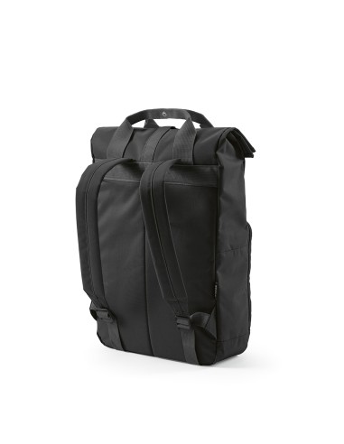 Zaino Warsaw 20L in rPET. Chiusura roll top con fibbia