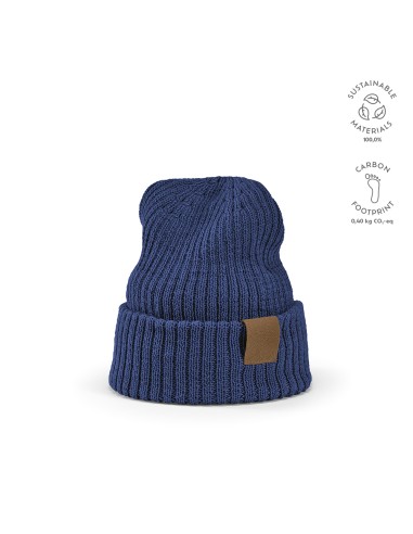 Cuffia Cobain in rPET e lana. Patch personalizzabile