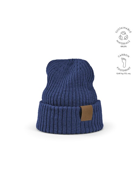 Cuffia Cobain in rPET e lana. Patch personalizzabile