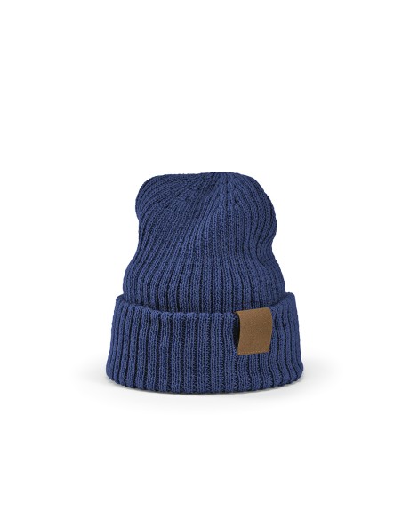 Cuffia Cobain in rPET e lana. Patch personalizzabile