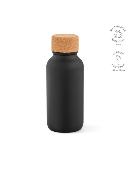 Borraccia Volga 530ml, realizzata in rSS con tappo in sughero