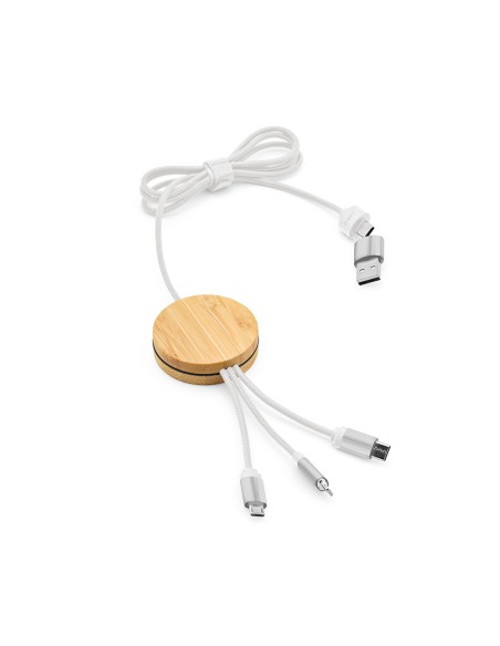 Cavo Feynman 5-in-1 realizzato in bambù e rPET Cavo Feynman 5-in-1 realizzato in bambù e rPET