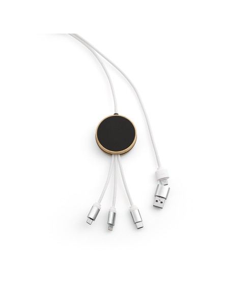 Cavo Feynman 5-in-1 realizzato in bambù e rPET Cavo Feynman 5-in-1 realizzato in bambù e rPET