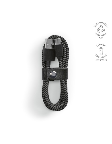 Cavo Leibniz in rPET da 1 metro. Connessione USB-C a USB-A