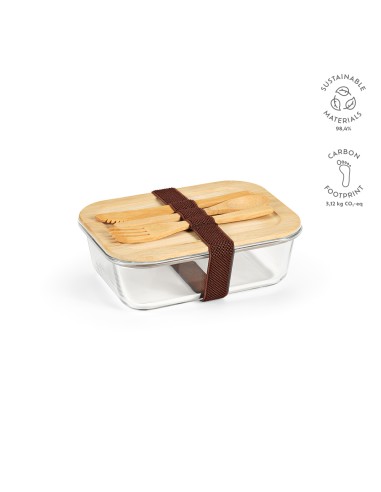 Box pranzo Van Gogh 1090ml in vetro borosilicato e bambù