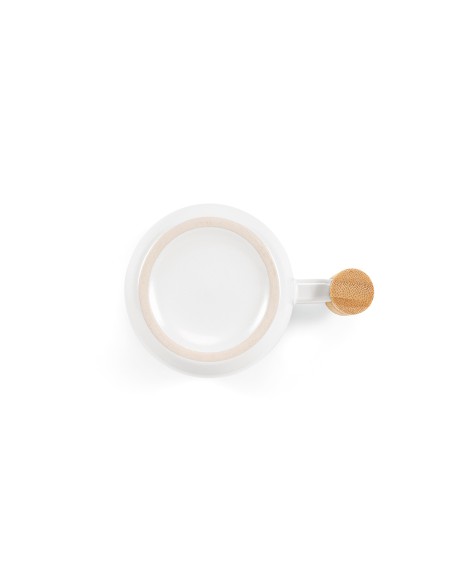 Tazza Douro 380ml in ceramica con coperchio e manico in bambù