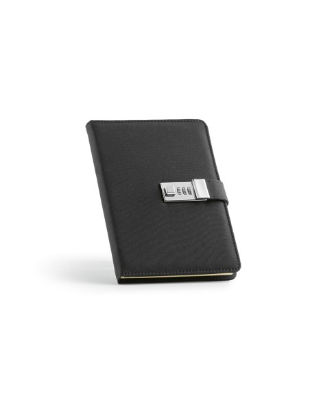 Notebook A5 Melville rPET. Chiusura metallica, 192 pagine