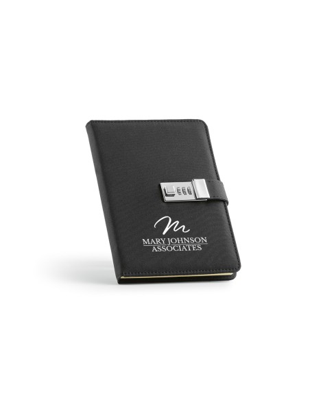 Notebook A5 Melville rPET. Chiusura metallica, 192 pagine