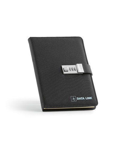 Notebook A5 Melville rPET. Chiusura metallica, 192 pagine