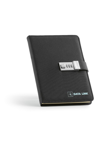 Notebook A5 Melville rPET. Chiusura metallica, 192 pagine