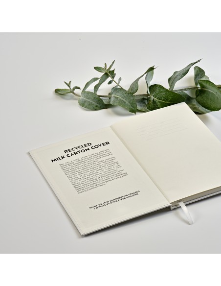 Notebook A5 Hugo copertina in cartoni latte riciclati. 160 pg