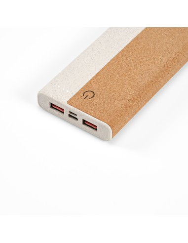 Powerbank Archimedes, sughero e paglia di grano, 10.000mAh.