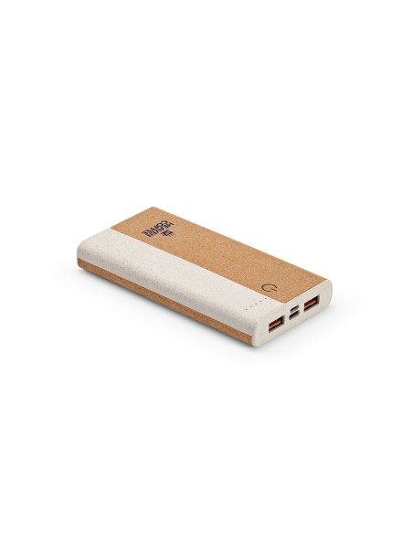 Powerbank Archimedes, sughero e paglia di grano, 10.000mAh.