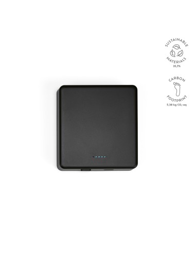 Powerbank Mendel in rABS con capacità di 5.000 mAh e ricarica a induzione