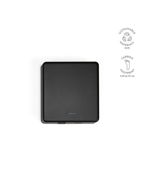 Powerbank Mendel in rABS con capacità di 5.000 mAh e ricarica a induzione