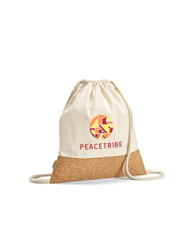 Borsa Orizaba con coulisse in cotone riciclato 180 gsm e sughero