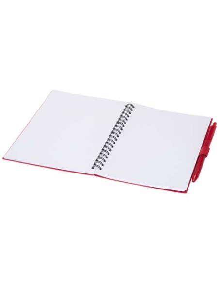Set di blocco note con copertina morbida in plastica riciclata e penna a sfera (inchiostro blu) Niove