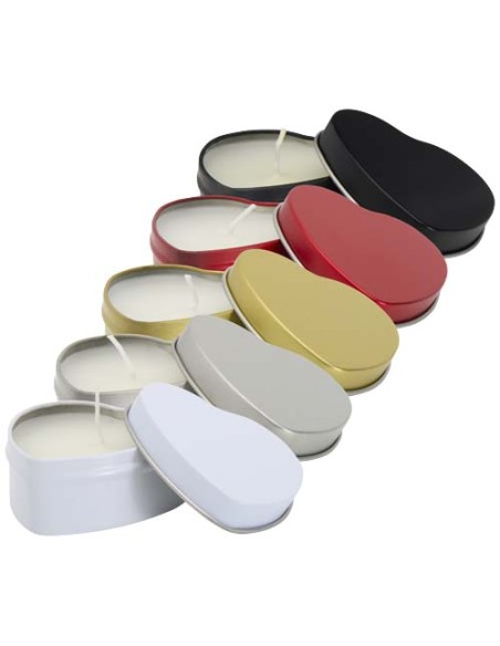 Candela in scatola di latta a forma di cuore all'aroma di vaniglia Blissful