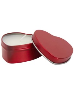 Candela in scatola di latta a forma di cuore all'aroma di vaniglia Blissful