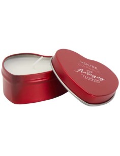 Candela in scatola di latta a forma di cuore all'aroma di vaniglia Blissful
