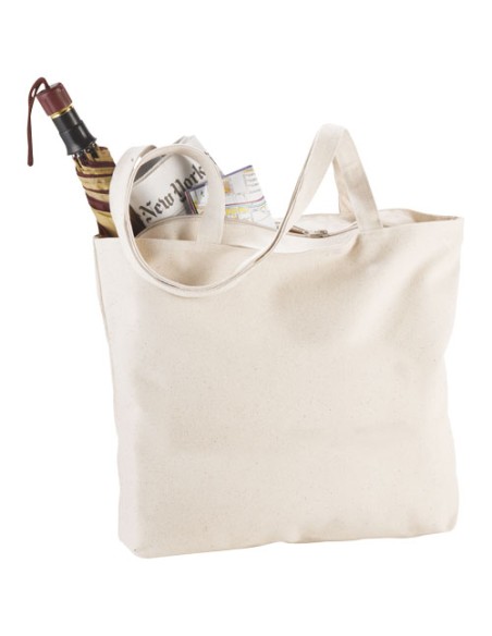 Shopper in cotone 320 g/m² con zip Ningbo - 15L