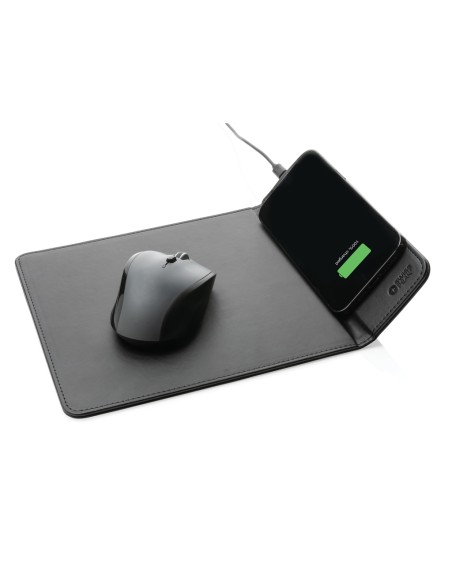 Tappetino mouse con ricarica wireless 10W in PU riciclato