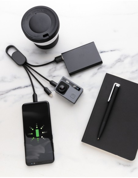 Cavo 4 in 1 con moschettone