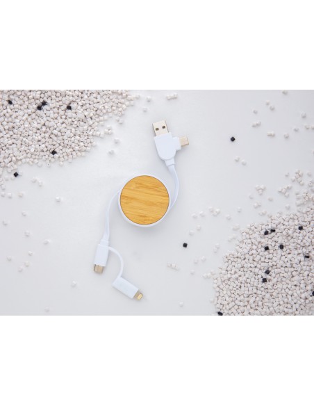 Cavo retrattile Ontario 6 in 1 in plastica riciclata RCS