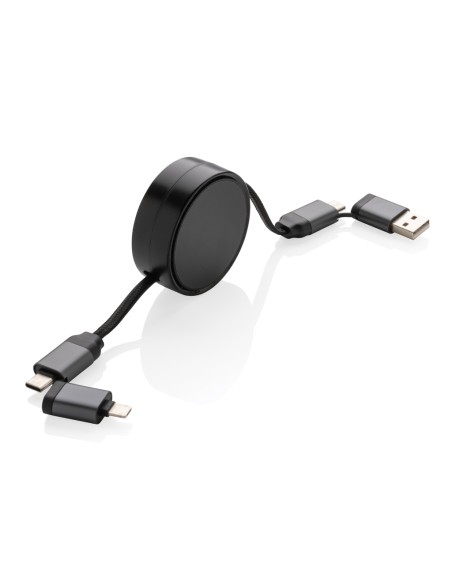 Cavo retrattile 6in1 45W in alluminio riciclato Terra RCS