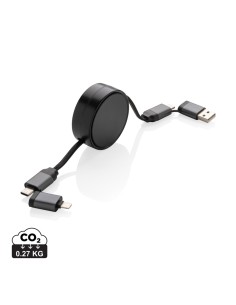 Cavo retrattile 6in1 45W in alluminio riciclato Terra RCS