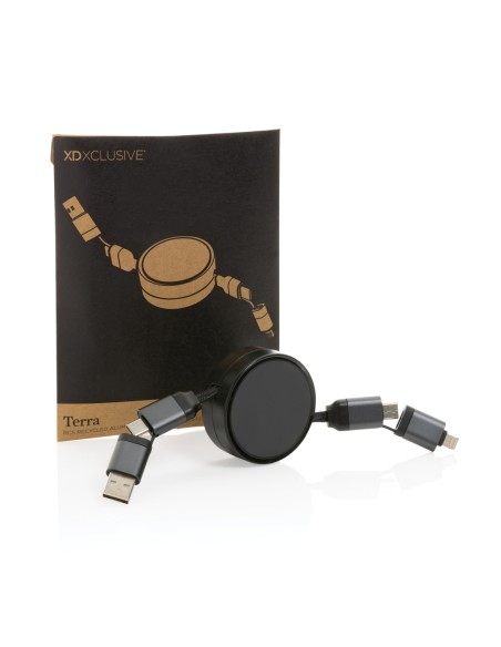 Cavo retrattile 6in1 45W in alluminio riciclato Terra RCS