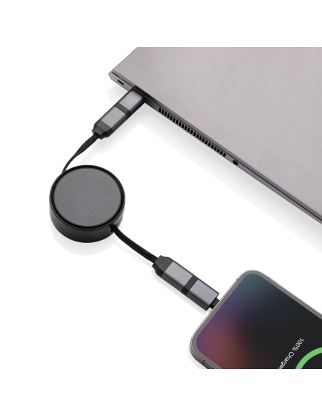 Cavo retrattile 6in1 45W in alluminio riciclato Terra RCS