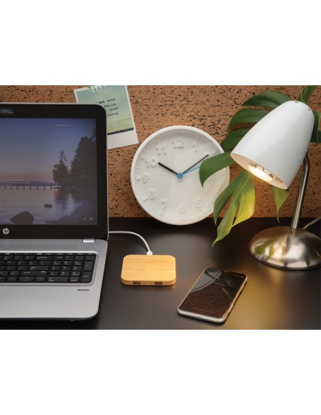 Caricatore wireless 5W in bambù con USB