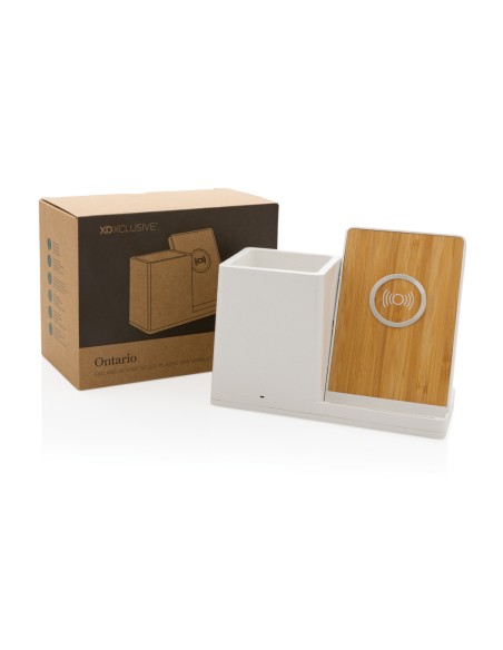 Caricatore wireless 10W Ontario in plastica riciclata RCS