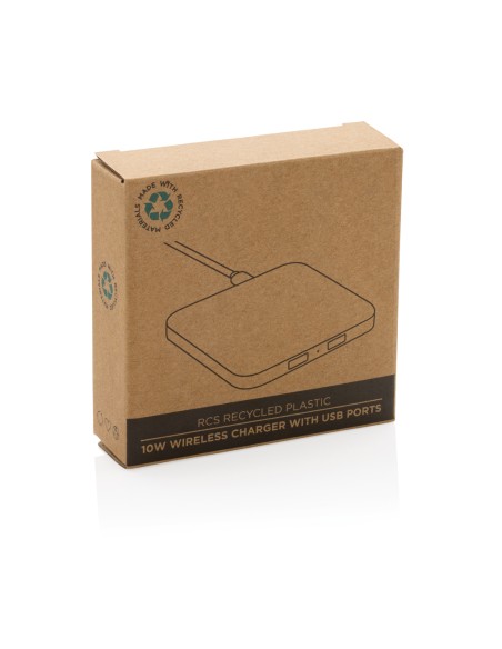 Caricatore wireless 10W con porte USB in plastica RCS