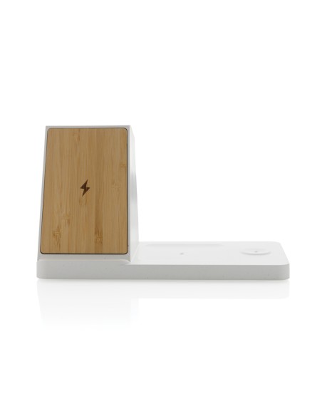 Caricatore wireless 3 in 1 Ontario in plastica riciclata RCS